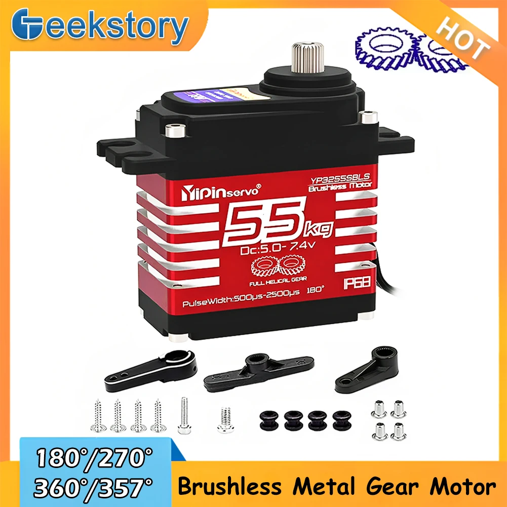 Rc Car Servo - 55kg Digital Servo 7.4V 180/270/360/357 Degree