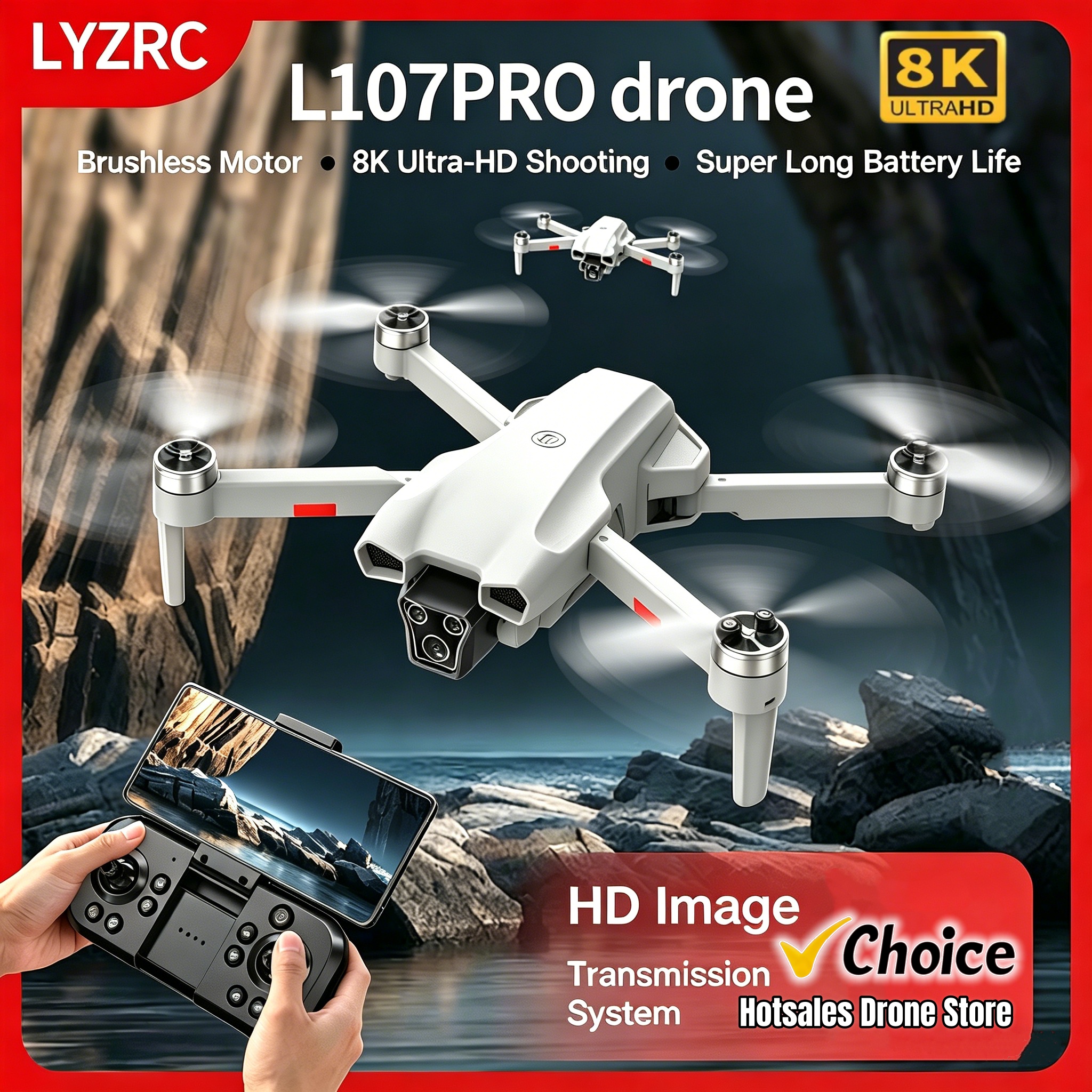 Lyzrc Drone - New L107 PRO Drone 8k Aerial