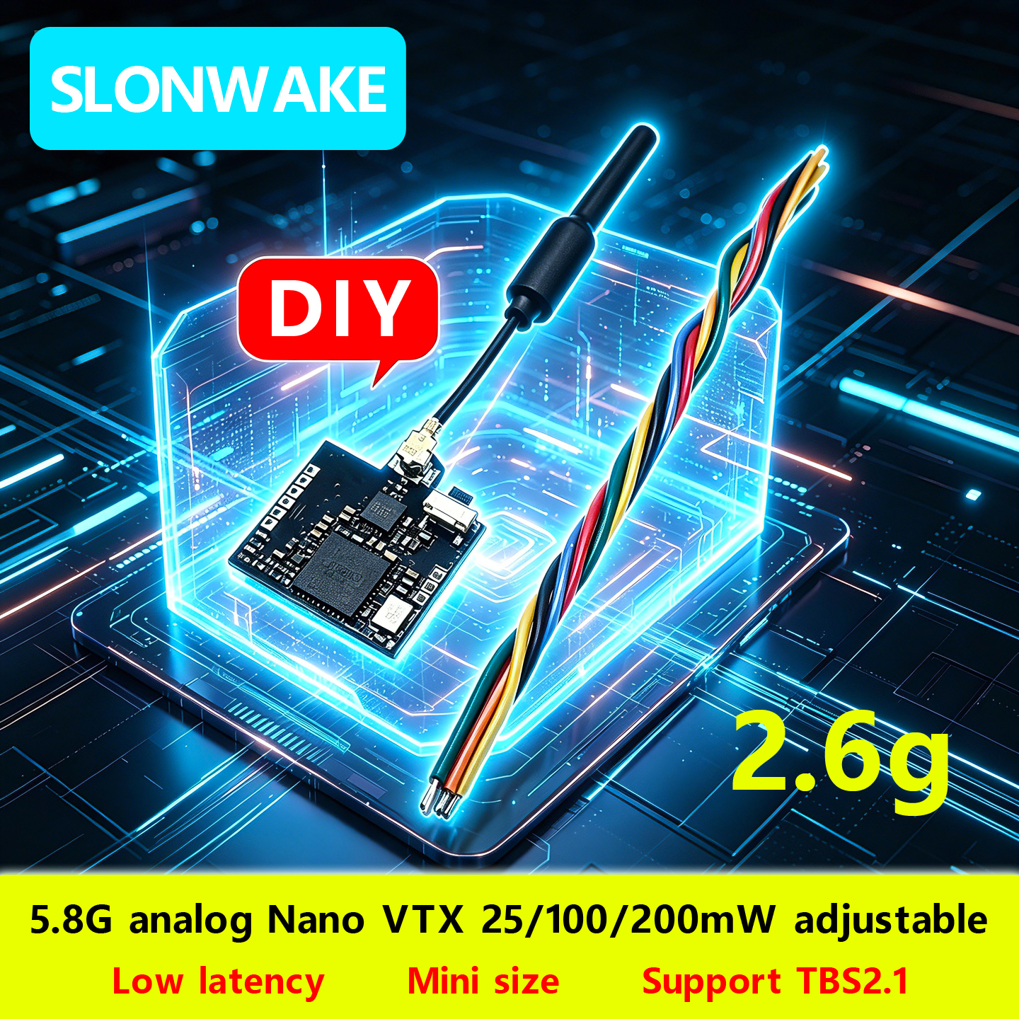 Rc Airplane Drone - SLONWAKE Nano 5.8G 48CH 200mW Micro