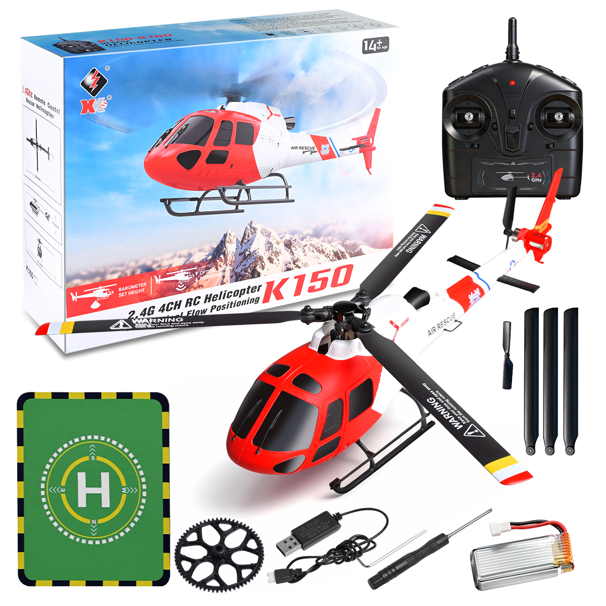 Drone Rc Jet - K150 RC Helicopter 2.4G 4CH 6-Axis