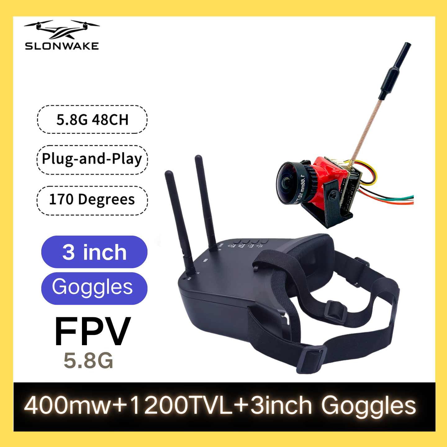 Rc Airplane Drone - SLONWAKE 5.8G 48CH FPV 400mw VTX