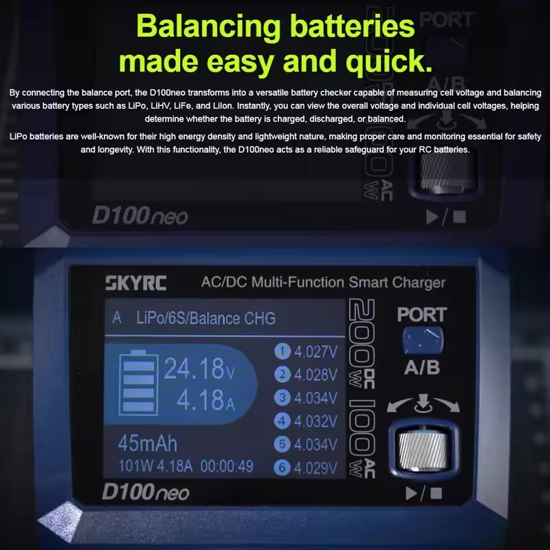 SkyRC D100neo Smart Lipo Charg - Lipo Battery Charger 评论和价格