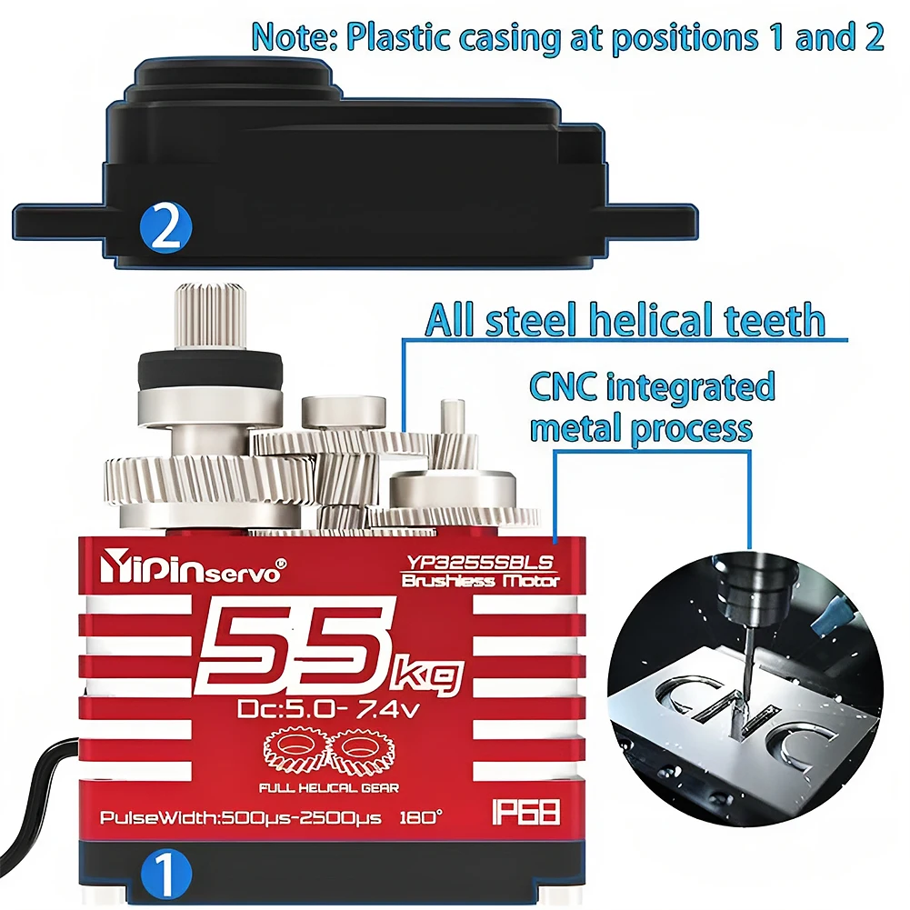 55kg Digital Servo 7.4V 180/27 - Rc Car Servo 评论和价格