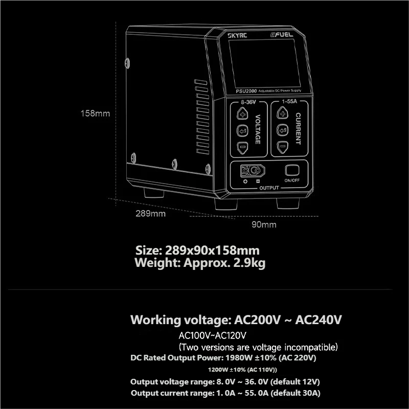 SKYRC PSU2000 1980W Adjustable - Drone Rc Drone 评论和价格