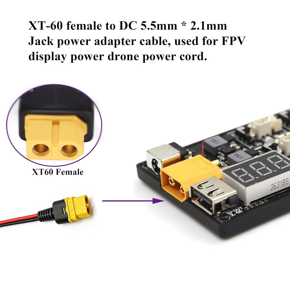 XT60 Plug Female Male To DC 5. - Drone Rc Car Hybrid 评论和价格