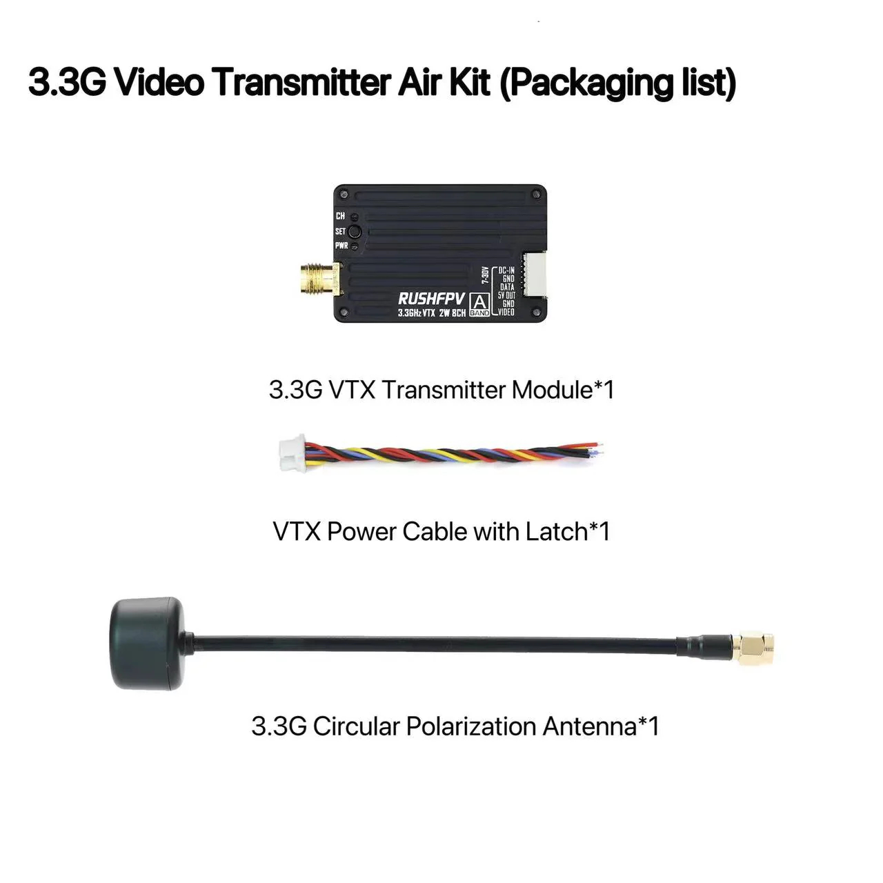 RUSHFPV 3.3G 2W VTX Transmitte - Rc Airplane Drone 评论和价格
