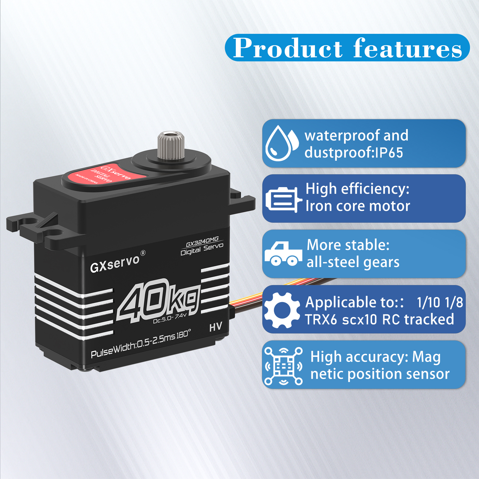 40kg servo rc IP65 Waterproof  - Rc Car Servo 评论和价格