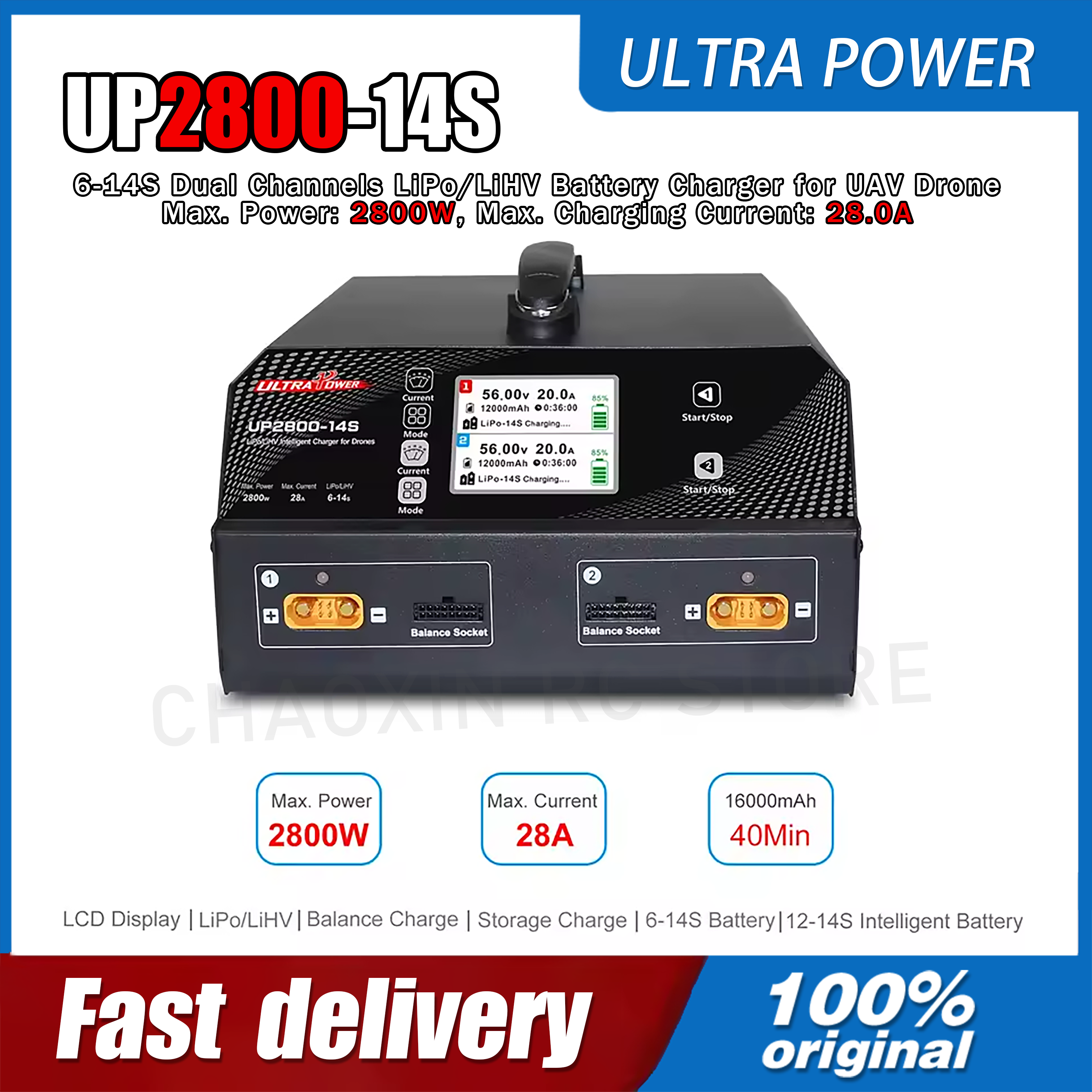 ULTRA POWER UP2800-14S 2X1400W - Lipo Battery Charger 评论和价格