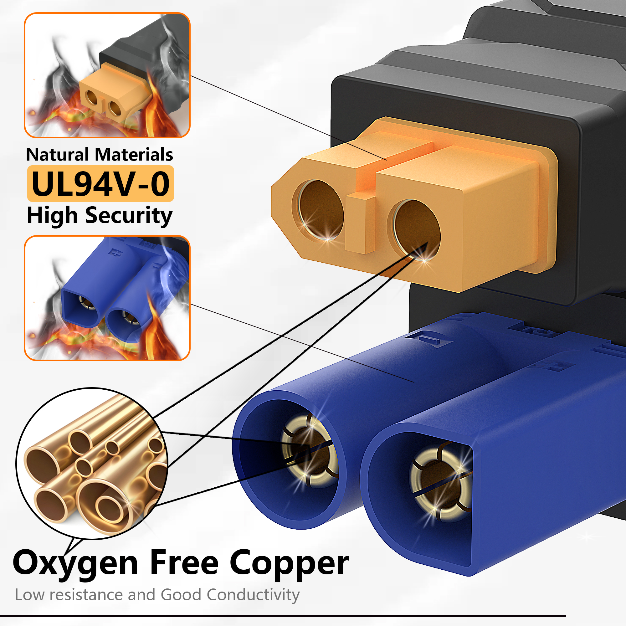 XT60 Connector EC5,XT60 to EC5 - Drone Rc Car Hybrid 评论和价格