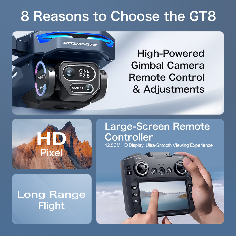 GT8 Mini Drone 8K WiFi GPS Pro - Drone Rc S156 评论和价格