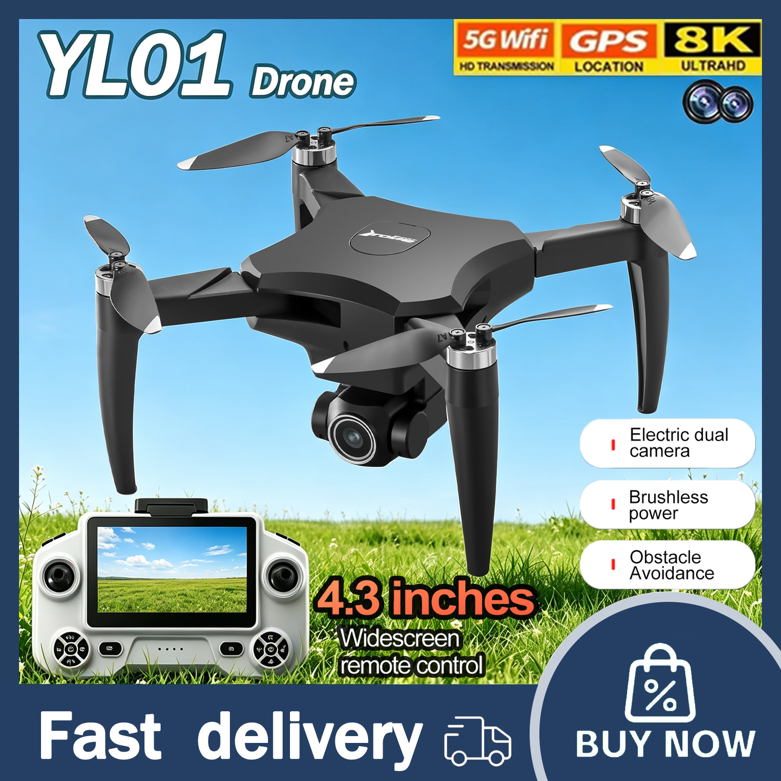 YL01 Mini Drone 8K Professiona - Drone Avion Rc 评论和价格