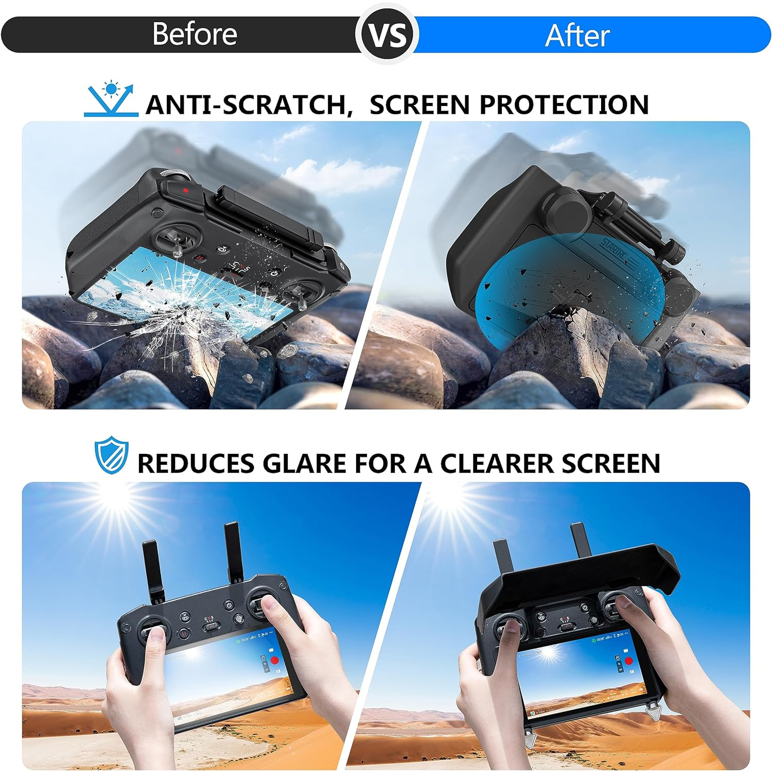 2-in-1 Sun Hood & Joystick Cov - Drone Rc Pro 2 评论和价格