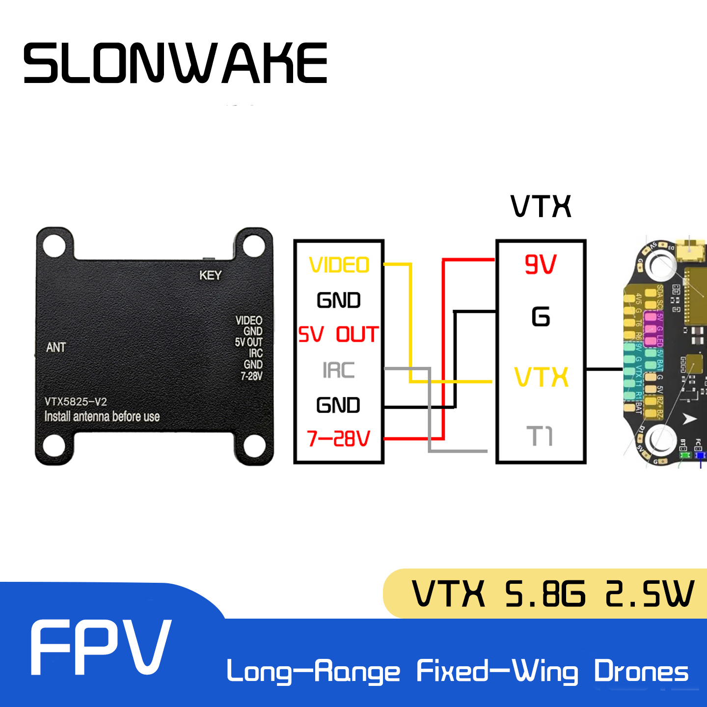 SLONWAKE 5.8G 48CH FPV Transmi - Rc Airplane Drone 评论和价格