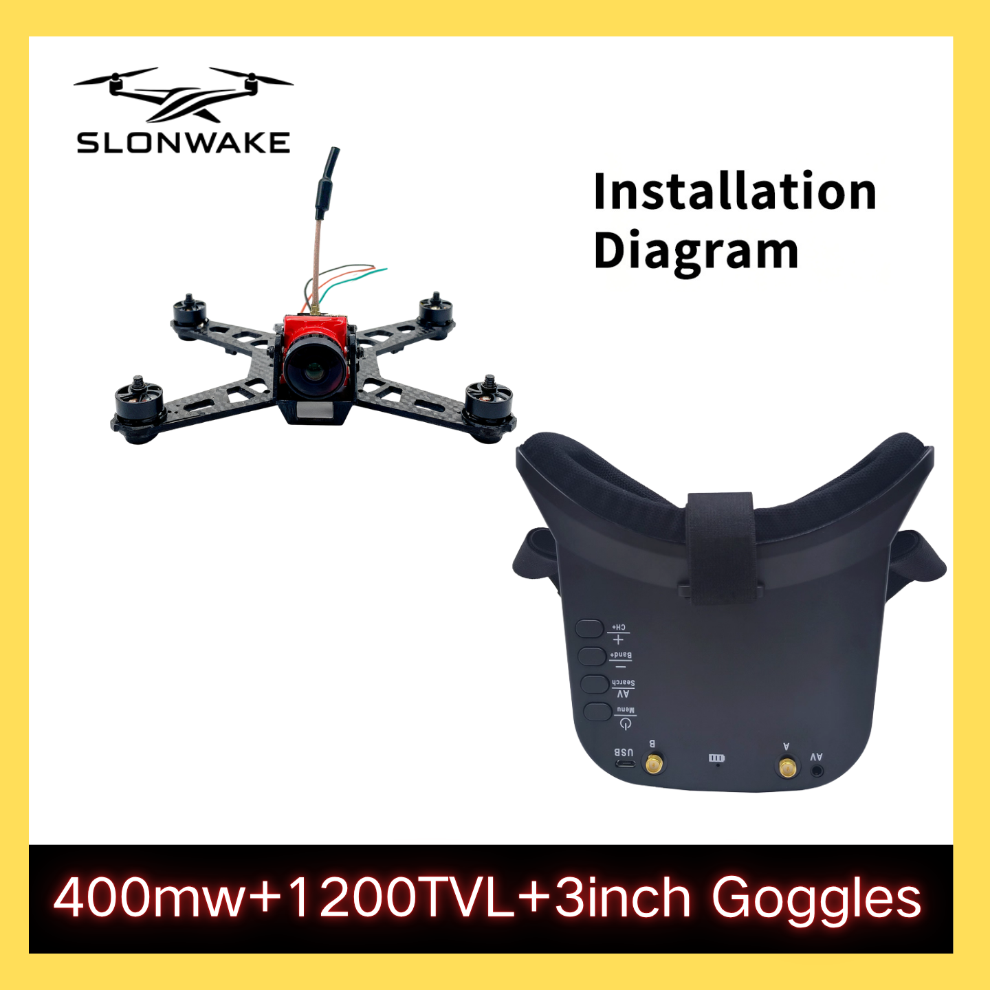 SLONWAKE 5.8G 48CH FPV 400mw V - Rc Airplane Drone 评论和价格