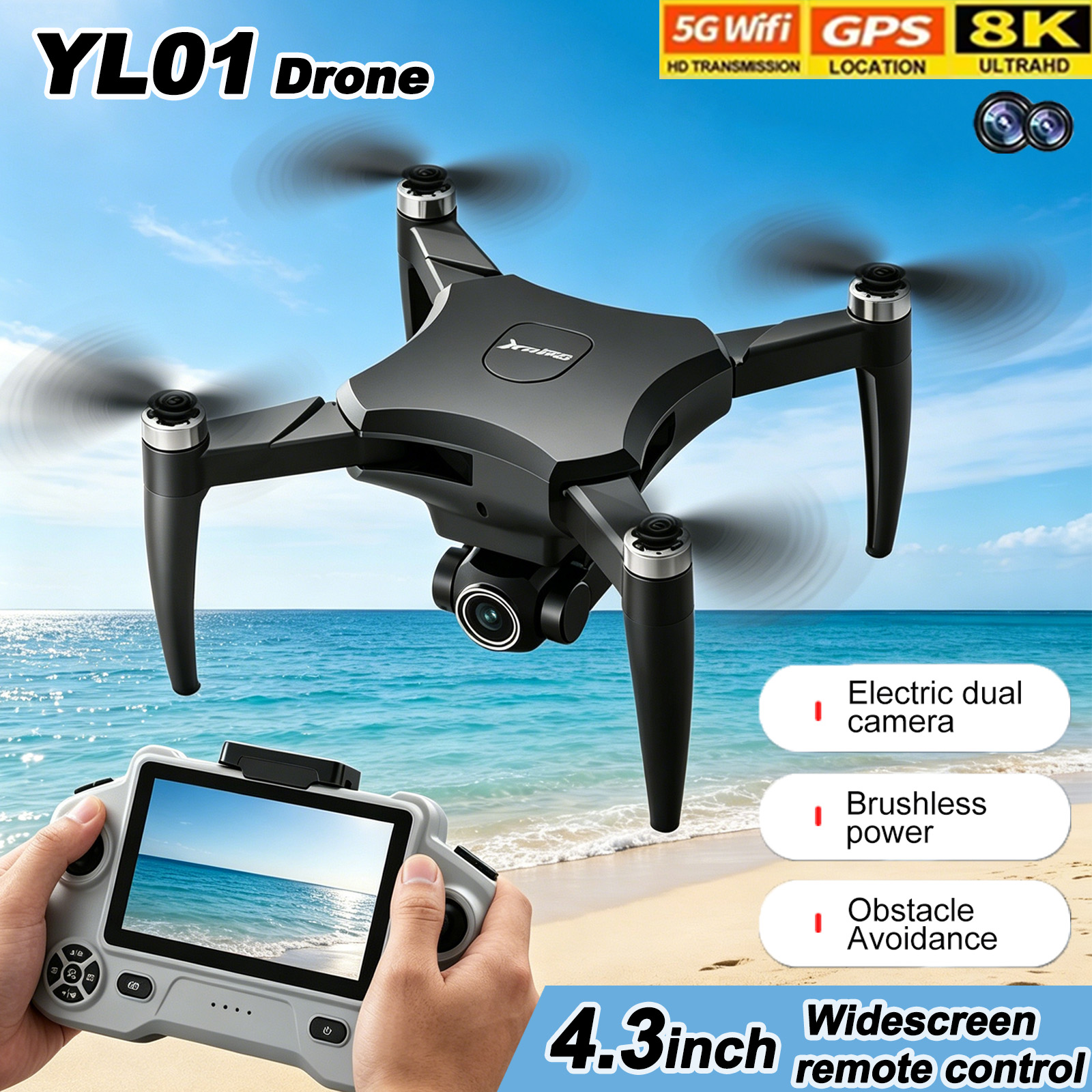 NEW YL01 Mini Drone GPS FVP Dr - Drone Avion Rc 评论和价格