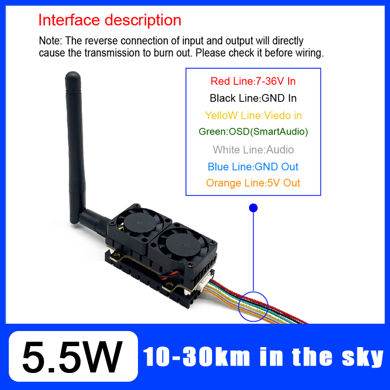Long Range 5.8GHz 5.5W Video T - Drone Rc Board 评论和价格