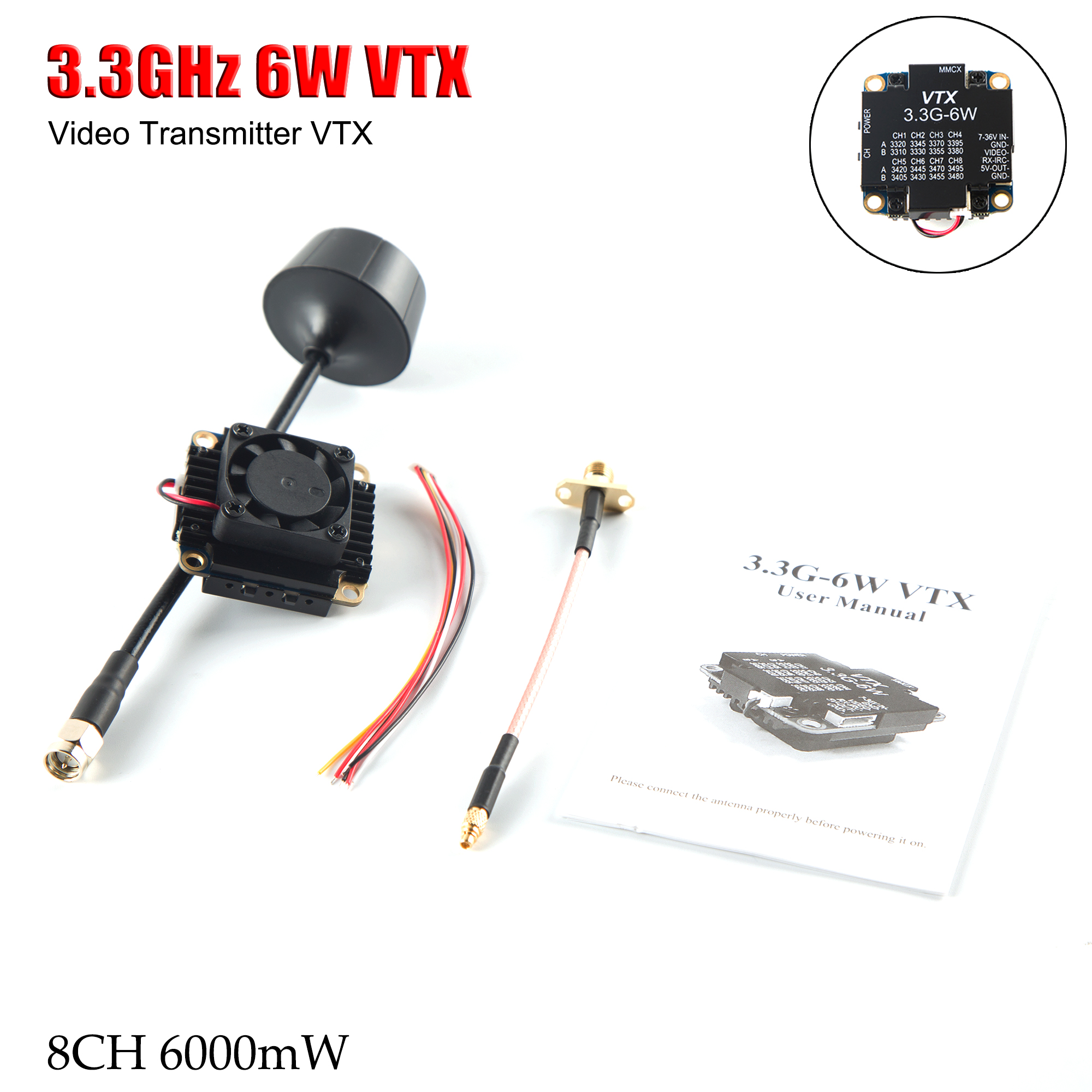 FPV Video Transmitter 3.3G 6W  - Rc Airplane Drone 评论和价格