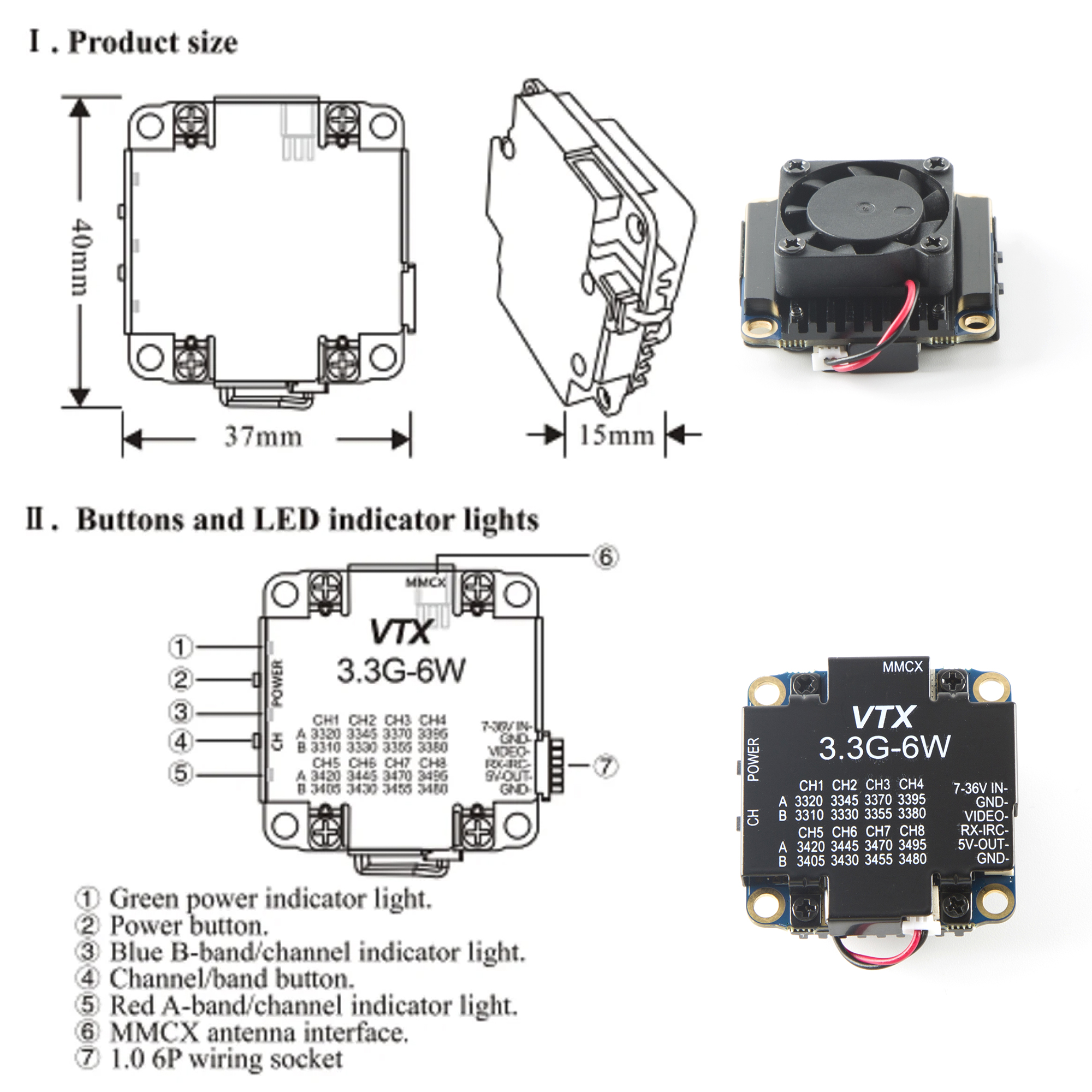 FPV Video Transmitter 3.3G 6W  - Rc Airplane Drone 评论和价格