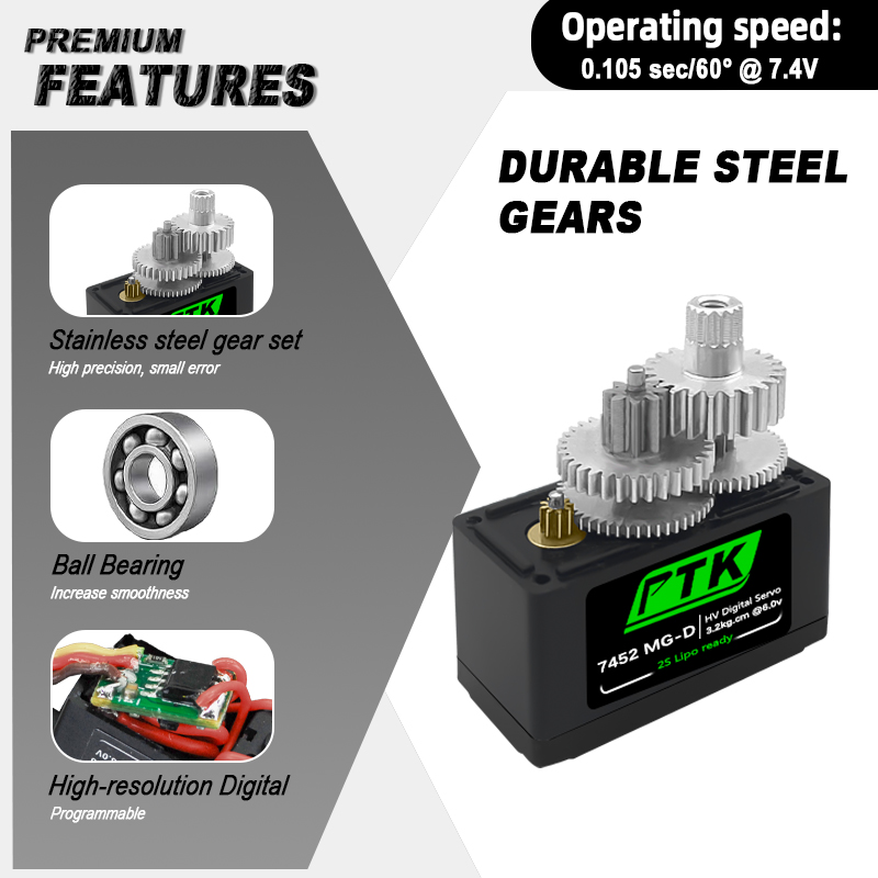 PTK 7452 MG-D 9g Digital Servo - Rc Car Servo 评论和价格