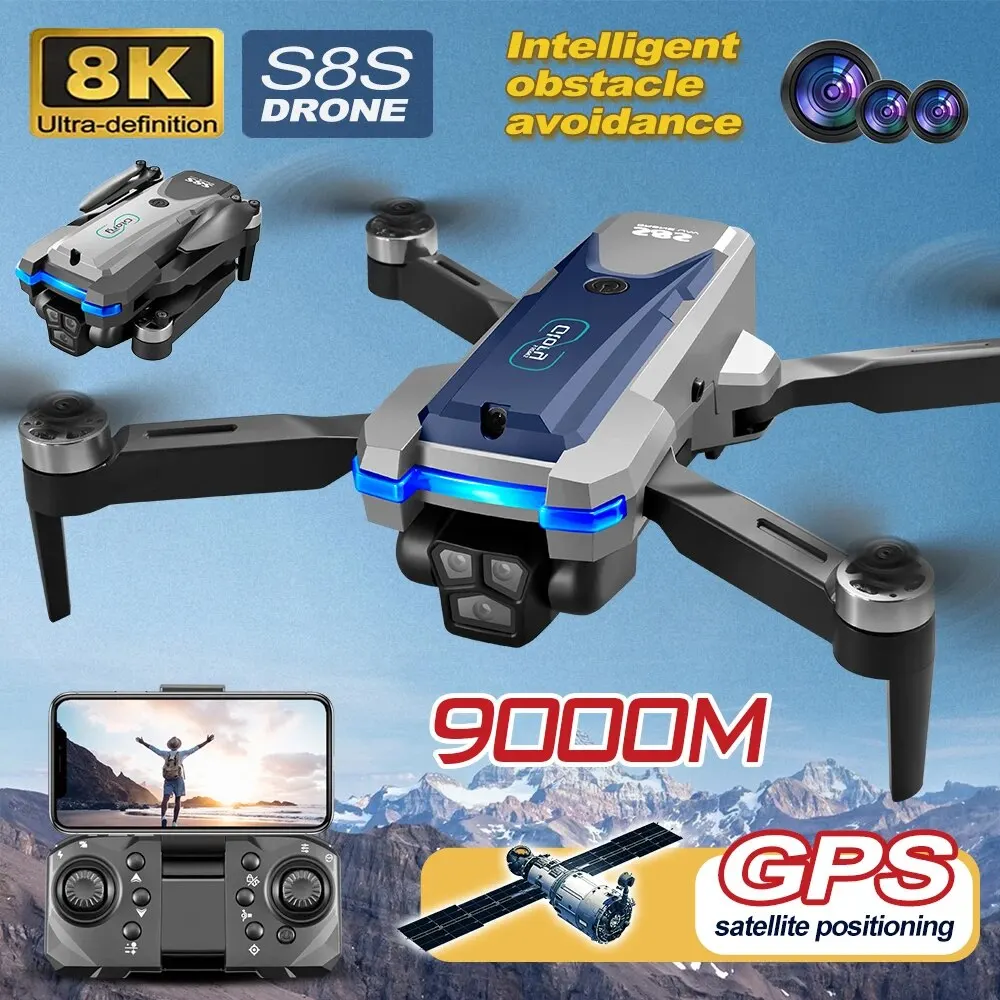 S8S GPS Drone 5G Wifi 8K HD Du - Drone Rc Foldable 评论和价格