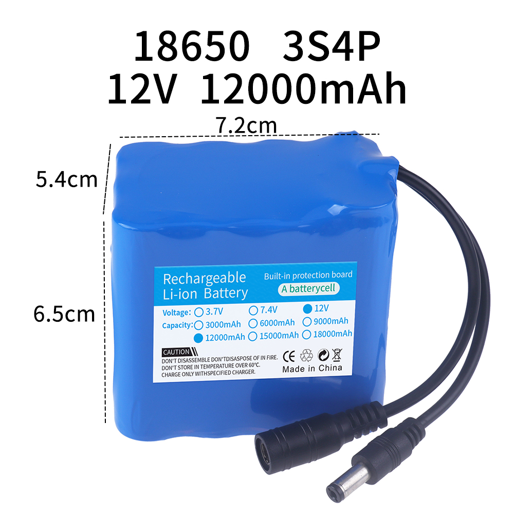 12V 12000mah Battery 3S4P Real - Lipo Battery Charger 评论和价格